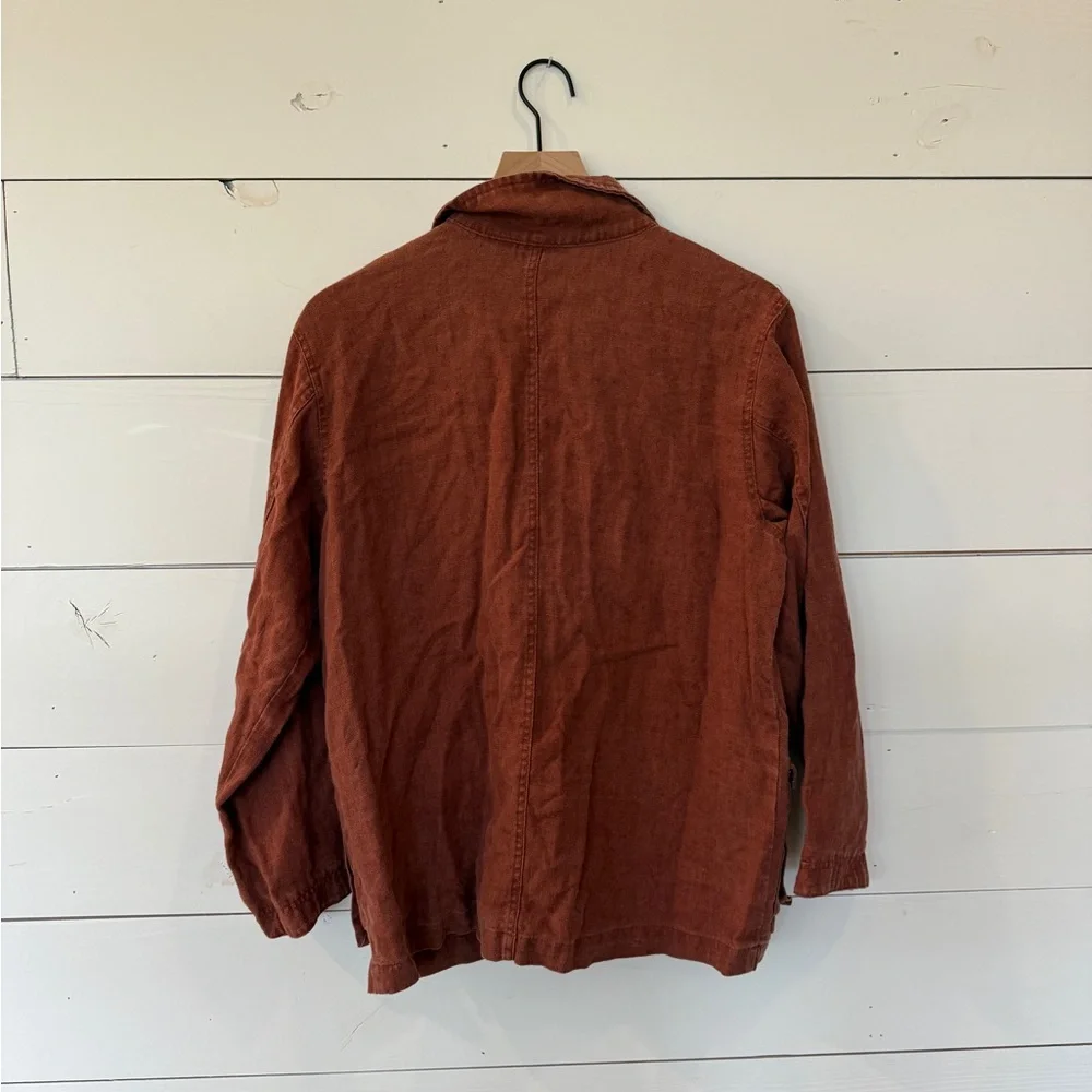 Rust Linen Shacket - Picture 4 of 5